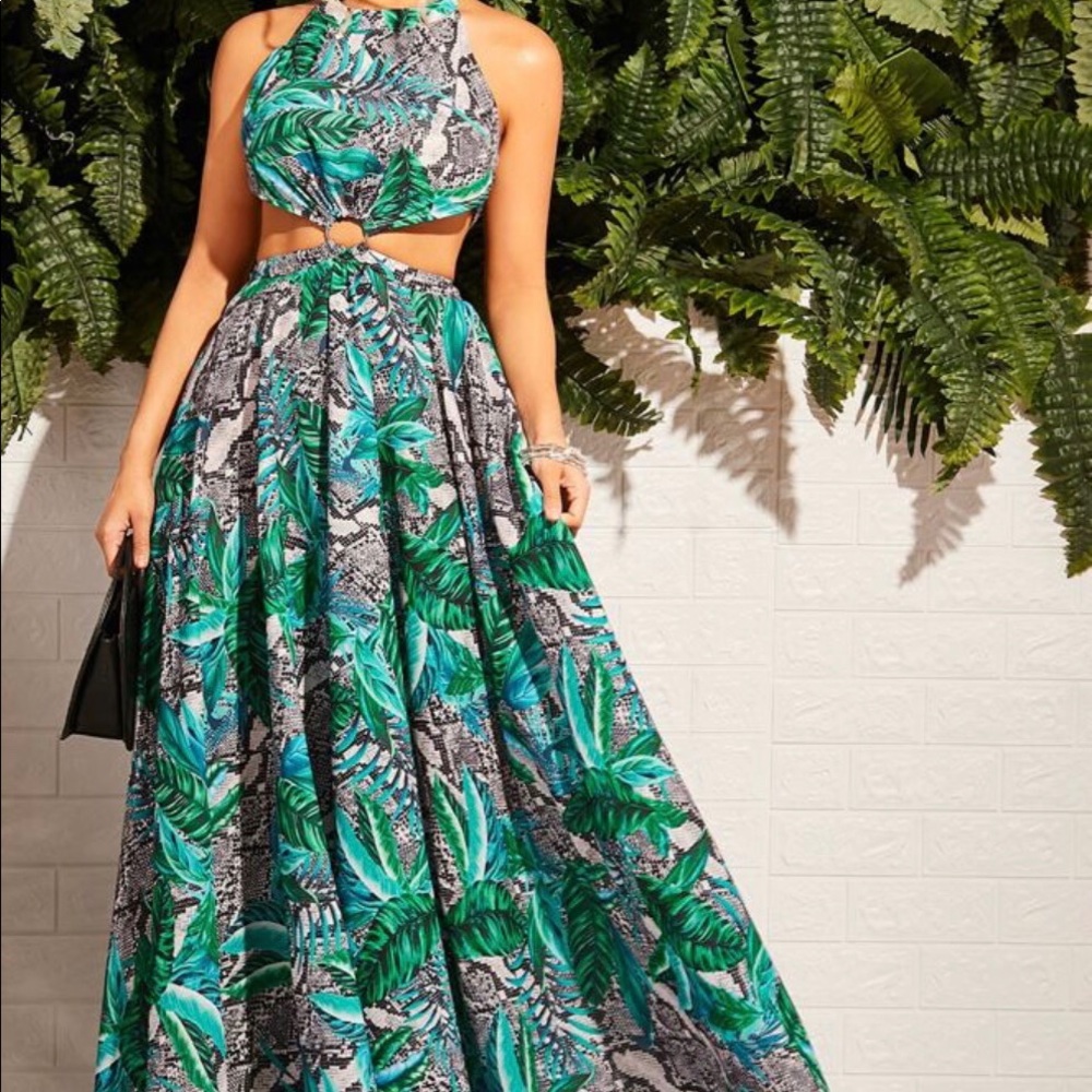 Cut out tropical dress.